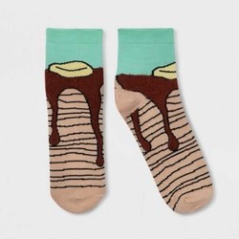 2 Pack Women's Pancake One Size Tan Socks